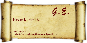 Grant Erik névjegykártya